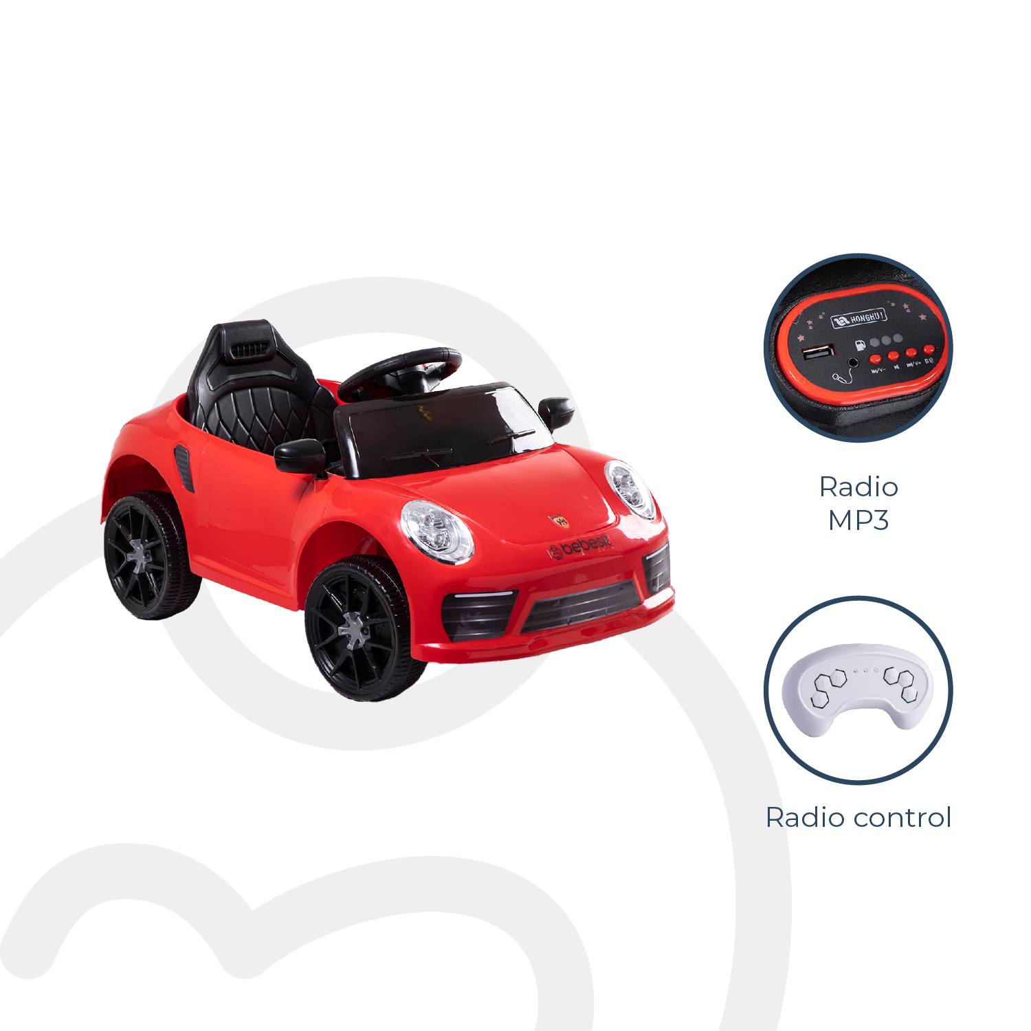 Auto Deportivo Eléctrico Race Rojo Bebesit-4