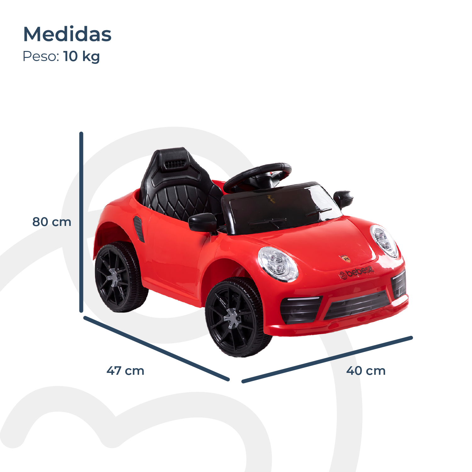 Auto Deportivo Eléctrico Race Rojo Bebesit-8