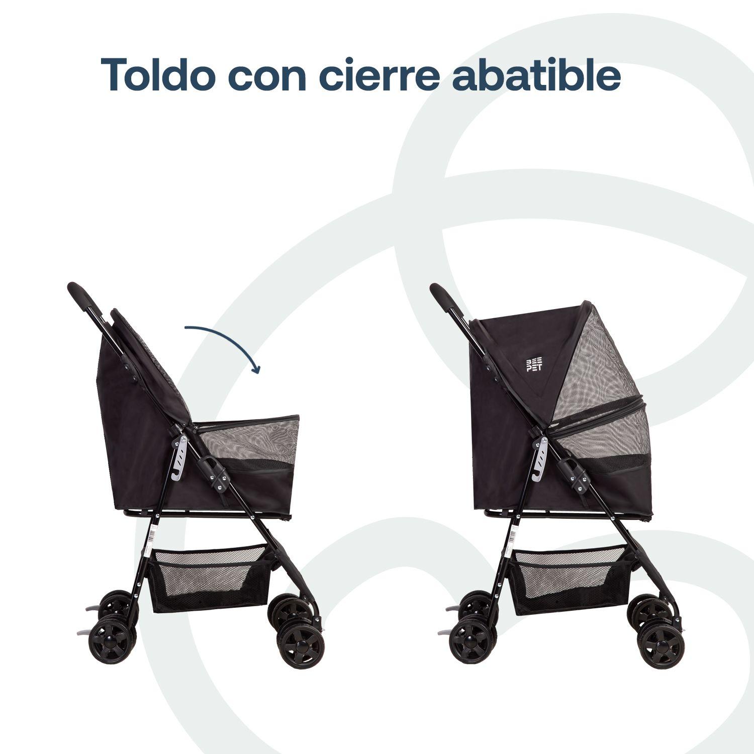 Coche Mascota Plegable Light Perro Gato Negro BeePet Bebesit-4