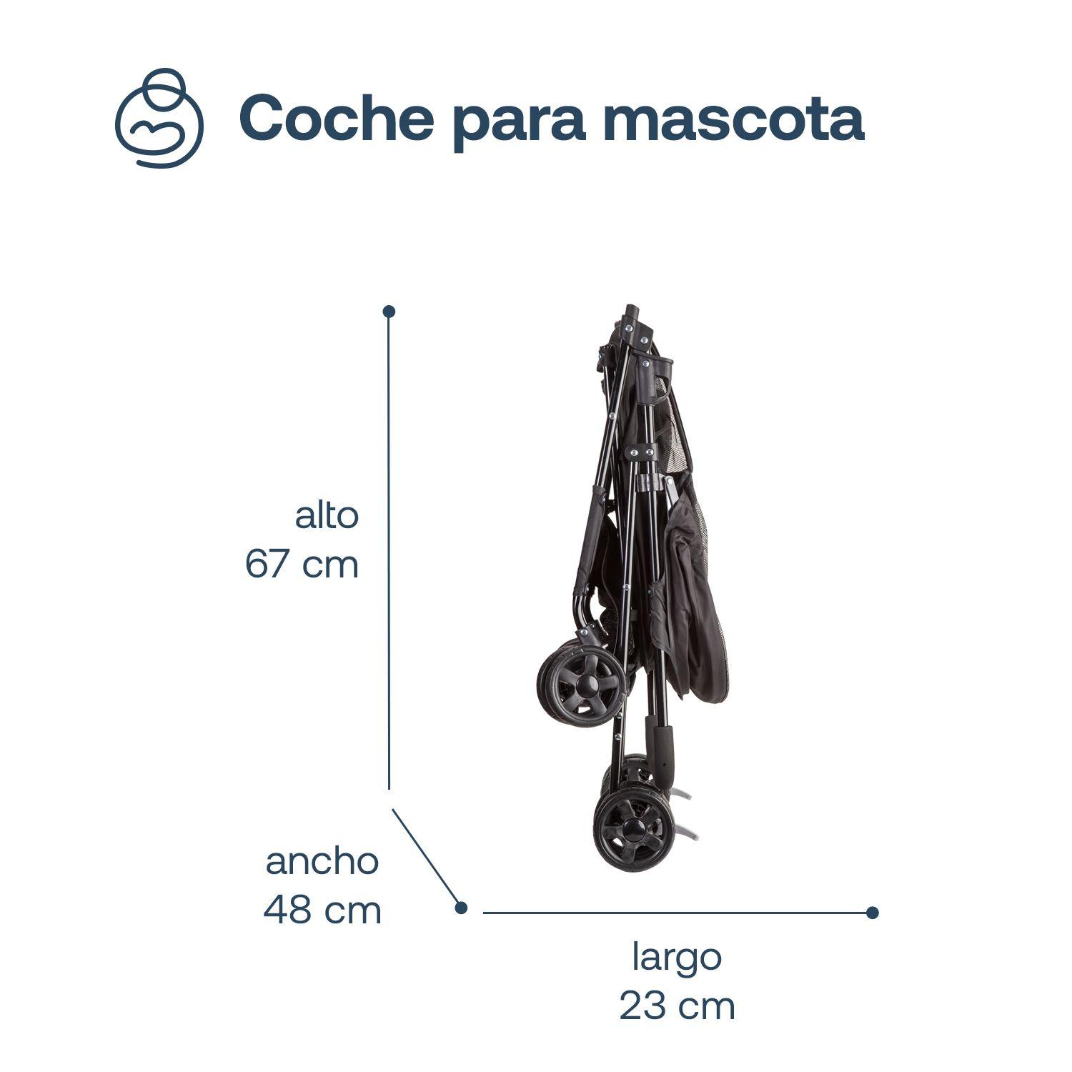 Coche Mascota Plegable Light Perro Gato Negro BeePet Bebesit-6
