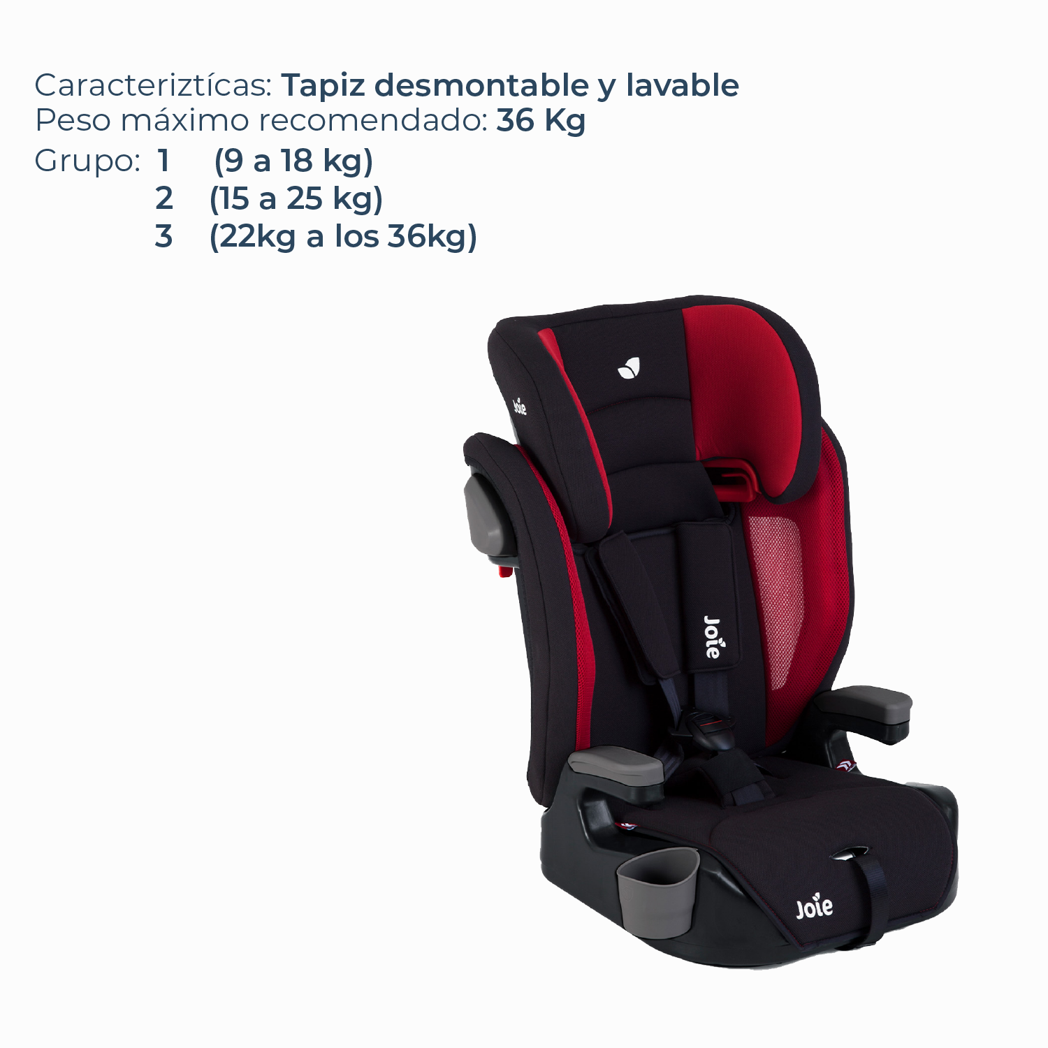 Silla de Auto Joie Butaca Elevate - Cherry-2