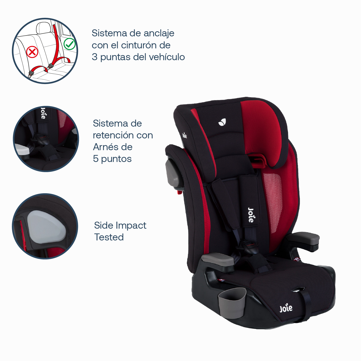 Silla de Auto Joie Butaca Elevate - Cherry-3
