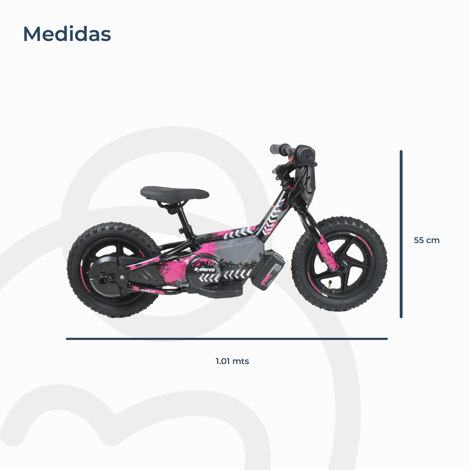 Bicicleta Moto Eléctrica E-Bike BeRide Aro 12 Rosada-8