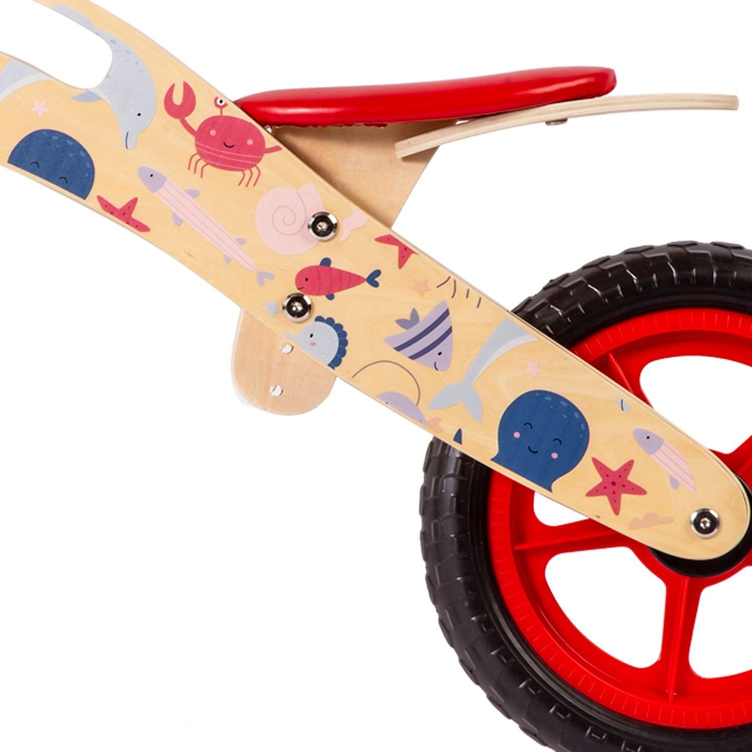 Bicicleta De Equilibrio Aprendizaje Madera Océano Rojo Bebesit-4