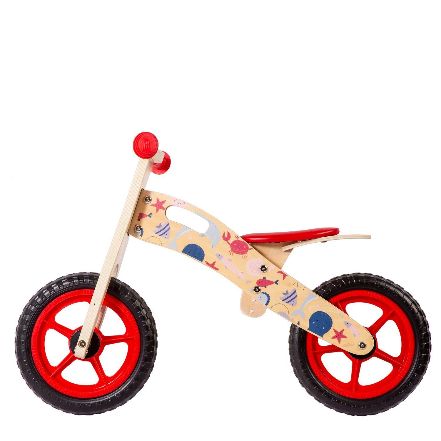 Bicicleta De Equilibrio Aprendizaje Madera Océano Rojo Bebesit-2