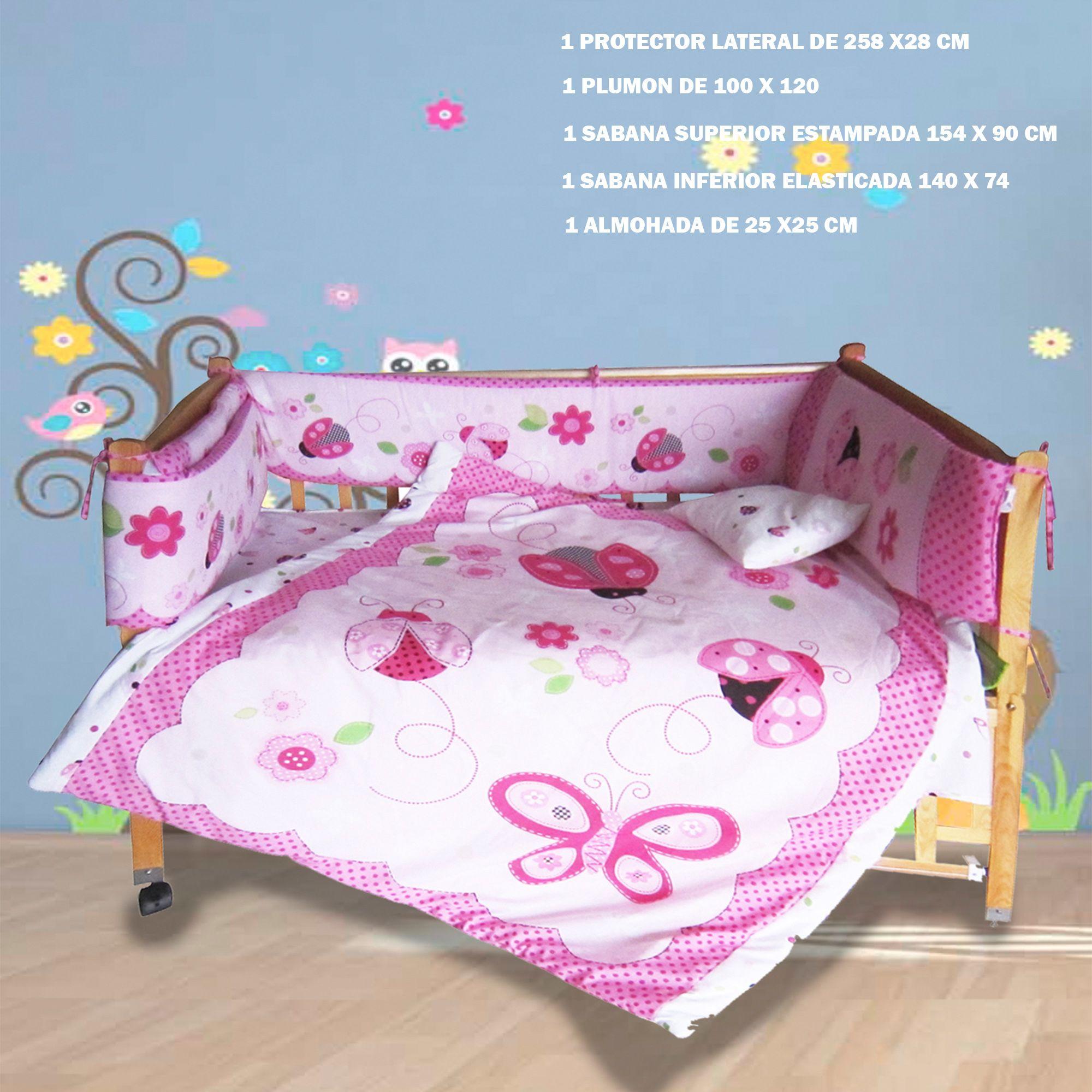 Set de Cuna Butterfly Rosado 5 Piezas Bebesit-1