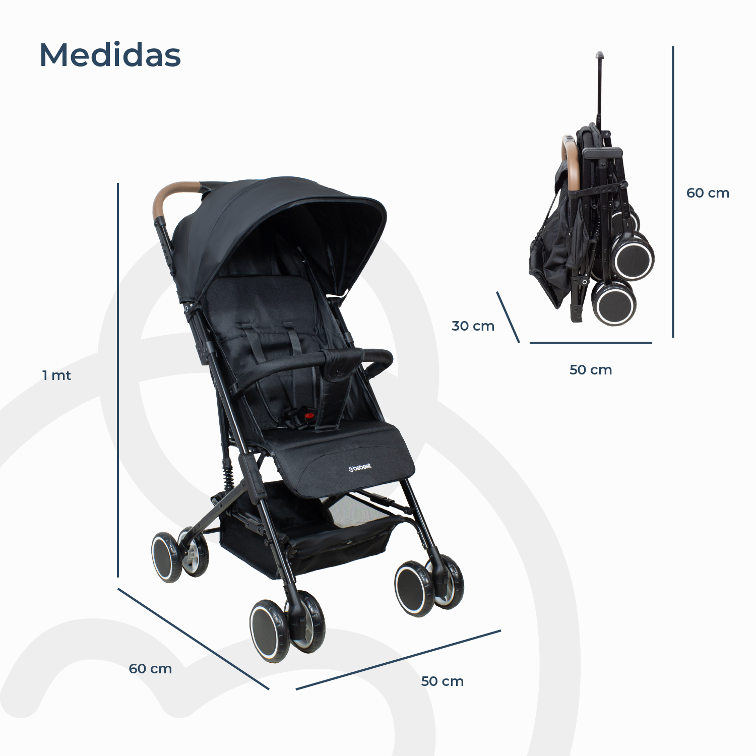 Coche Paseo Maleta Sprint SX Negro-5