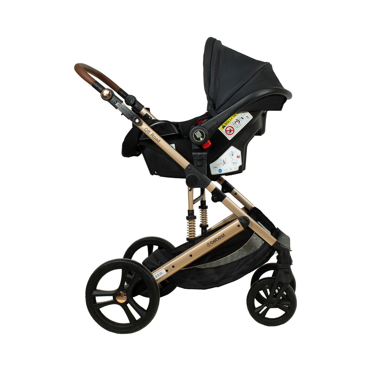 Coche Cuna Travel System Offroad Negro-4