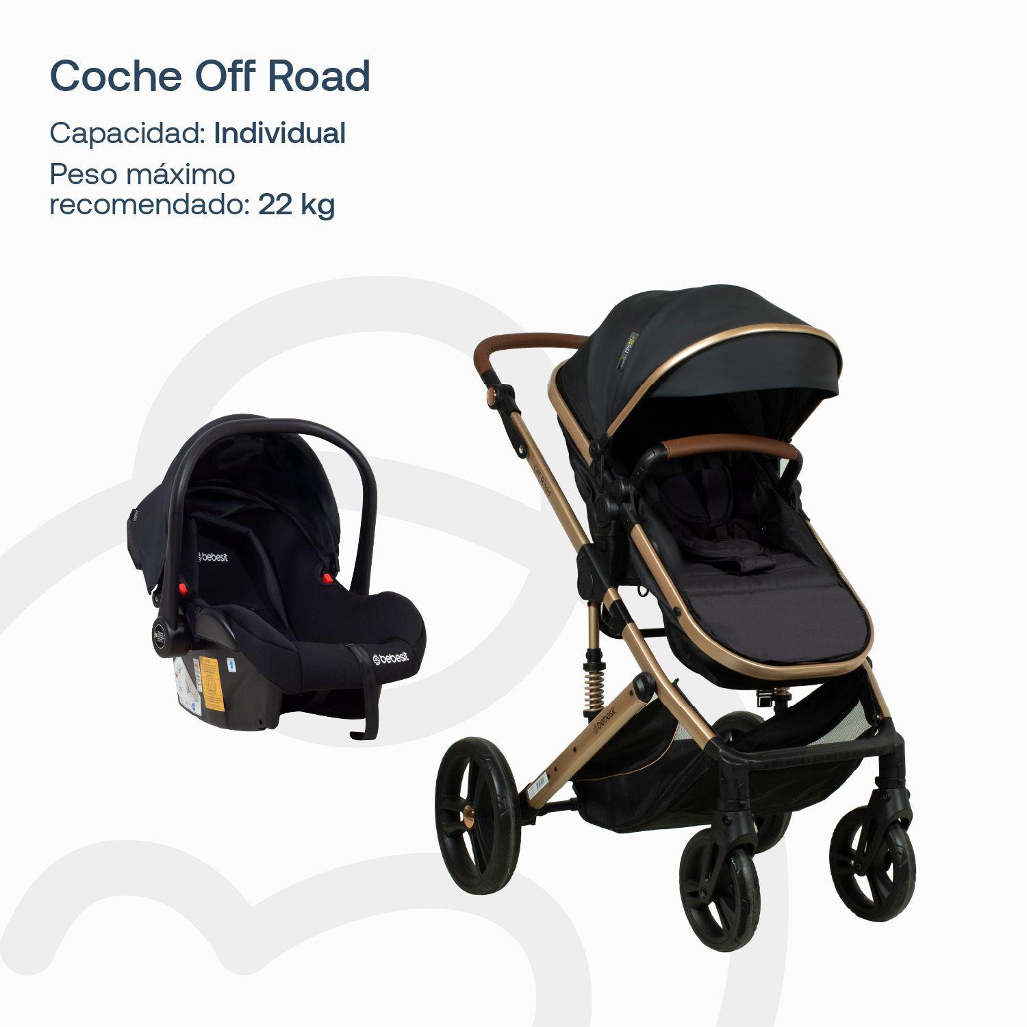 Coche Cuna Travel System Offroad Negro-5