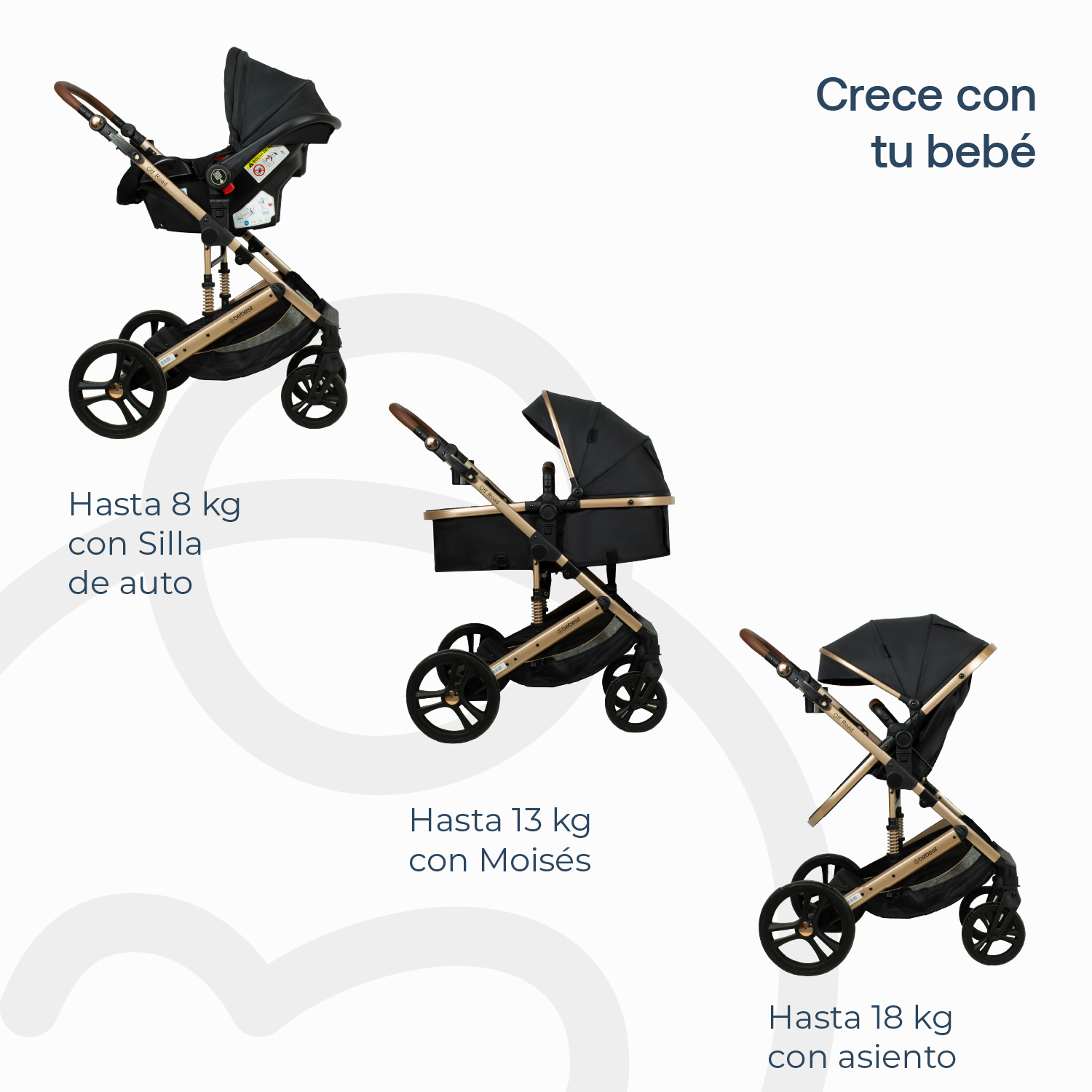 Coche Cuna Travel System Offroad Negro-7
