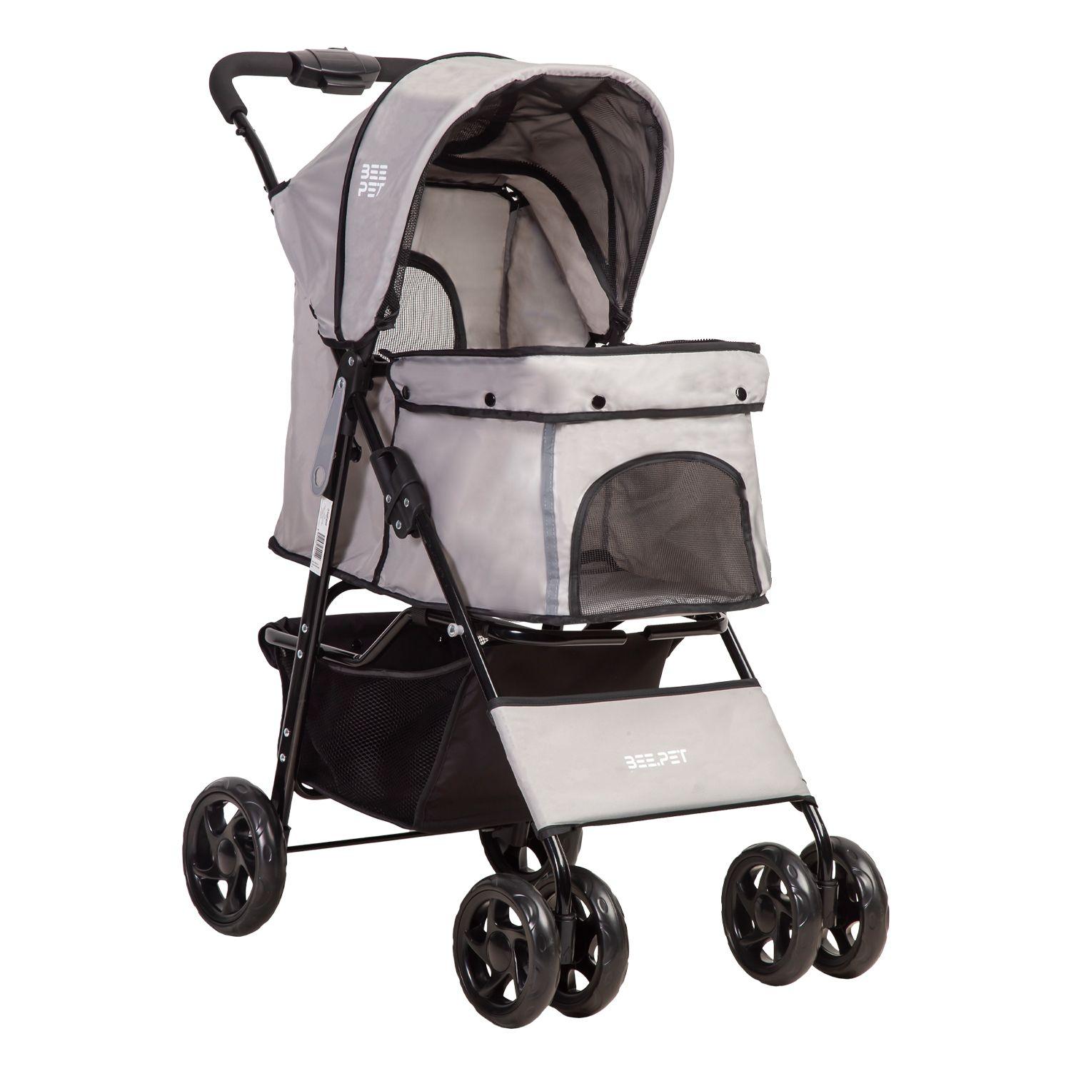 Coche Mascotas Plegable 1 Perro Gato Gris BeePet by Bebesit-0