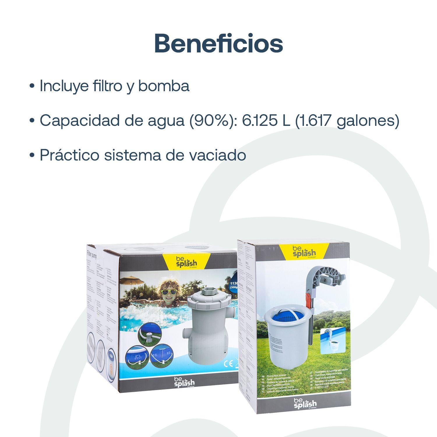 Piscina Estructural con Filtro y Skimmer 360x76cm BeSplash-4