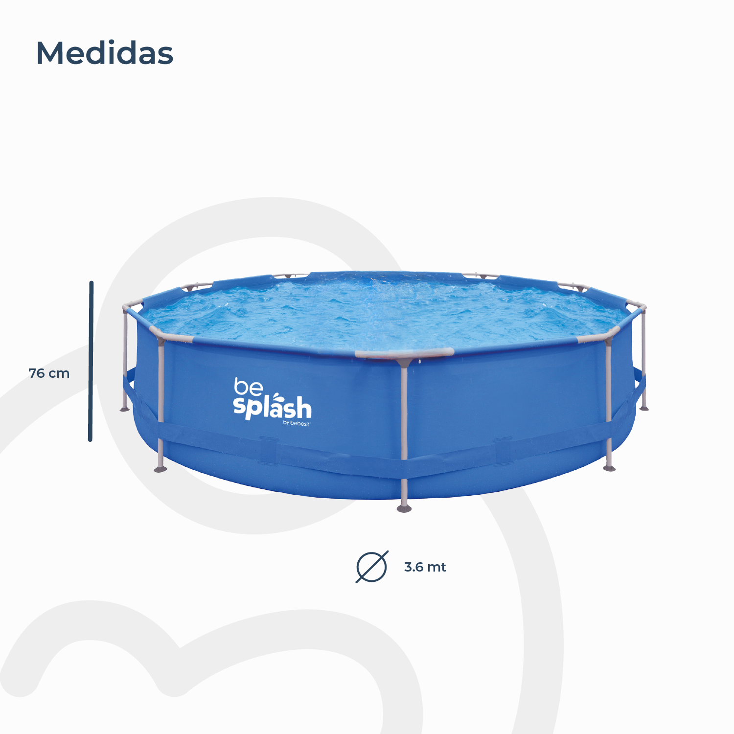 Piscina Estructural con Filtro y Skimmer 360x76cm BeSplash-5