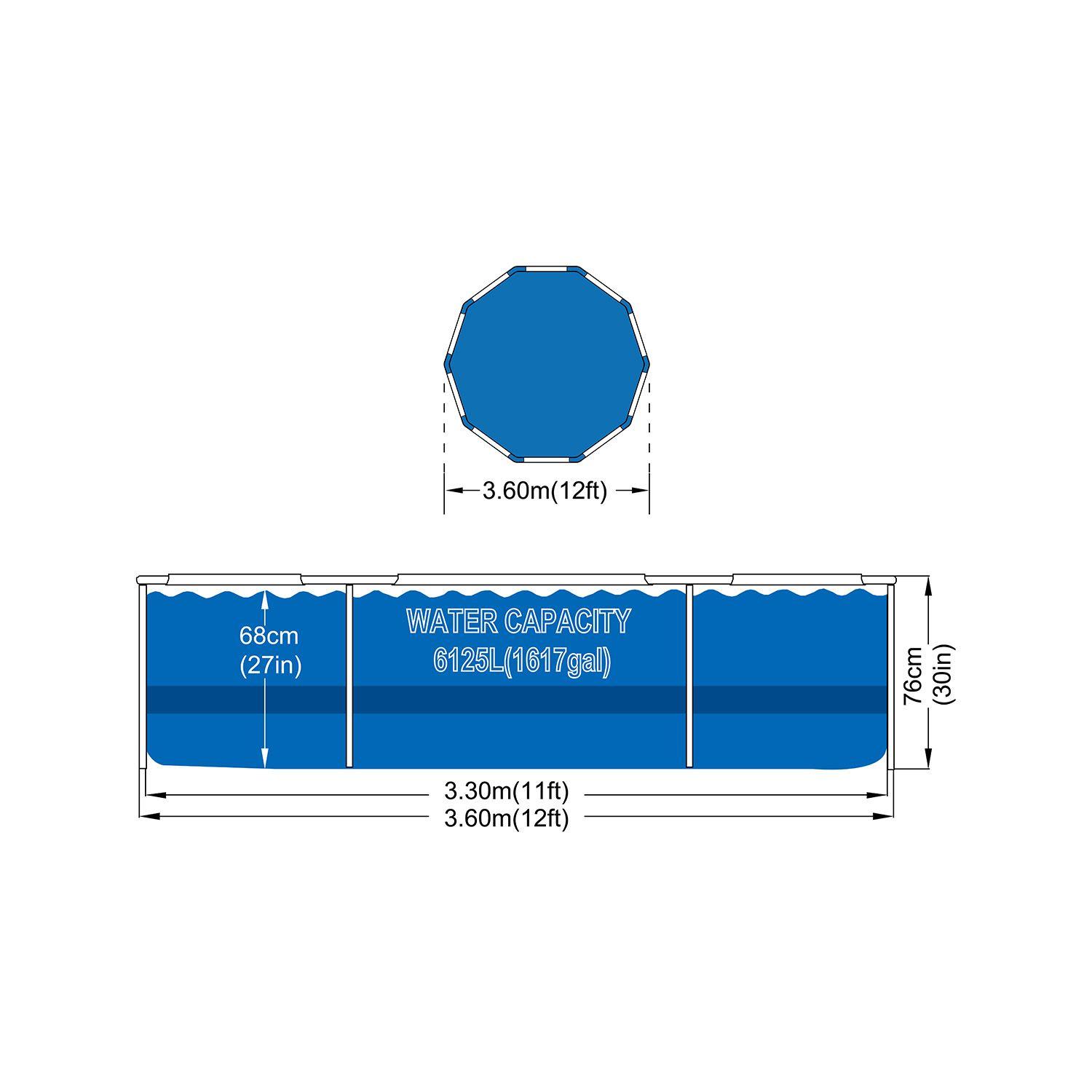 Piscina Estructural con Bomba y Cobertor 360x76cm BeSplash-4