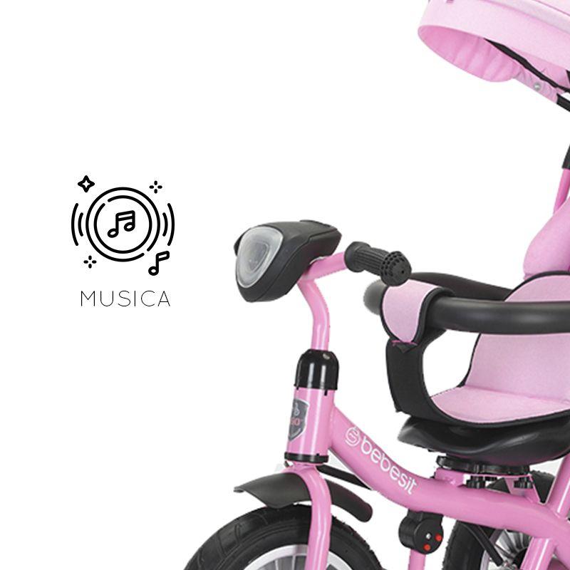 Triciclo Paseo Infantil 360 1326 LX Rosado Bebesit-6