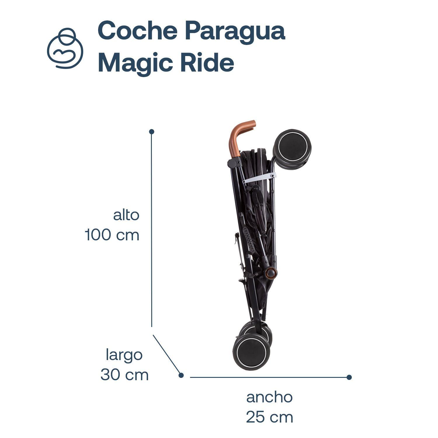Coche Paragua Magic Ride Fiesta Negro Bebesit-7