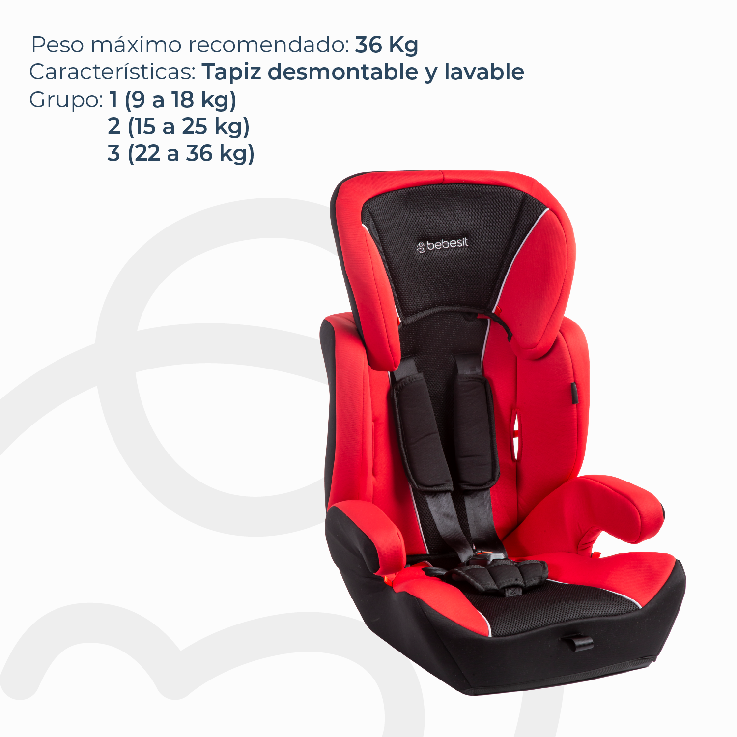 Silla de Auto Bebesit Butaca Suzuka - Roja-2