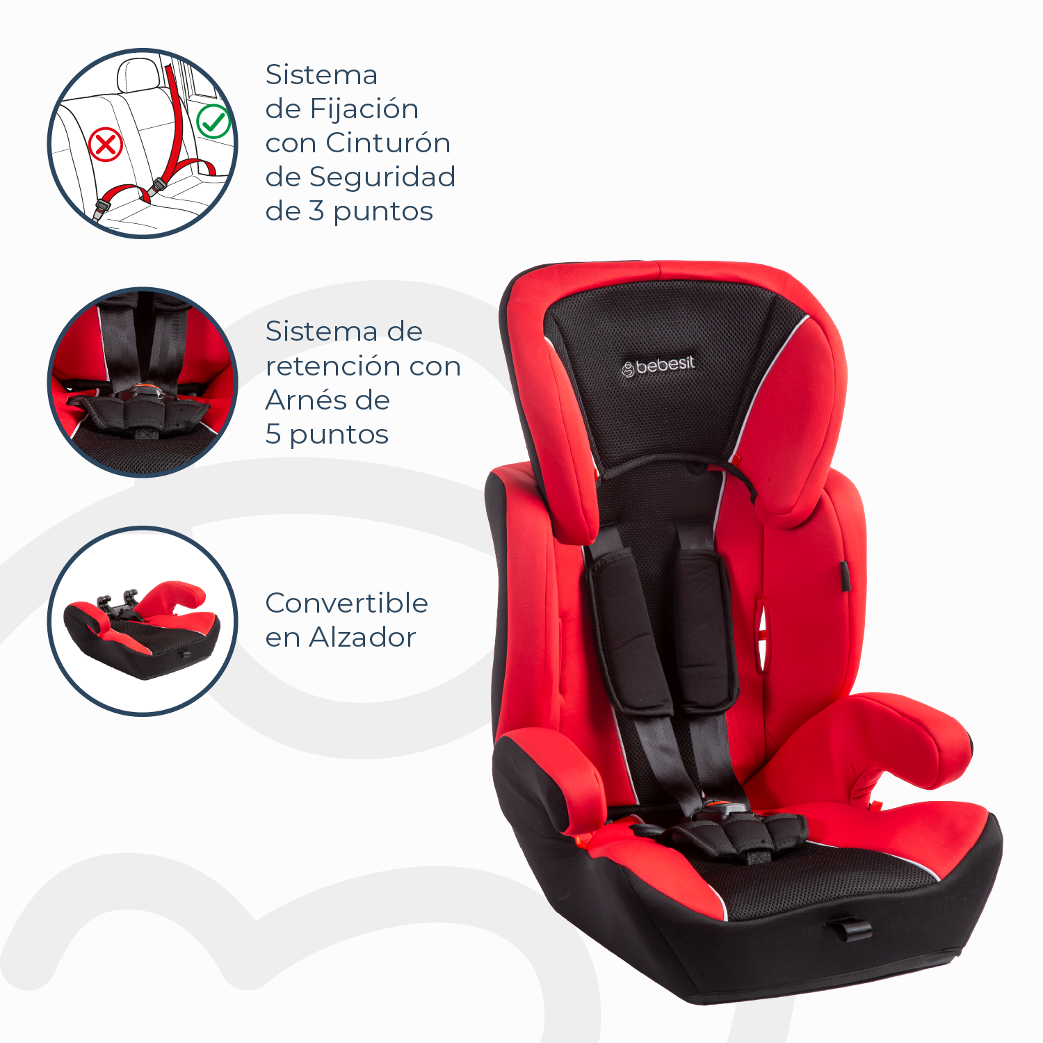 Silla de Auto Bebesit Butaca Suzuka - Roja-3