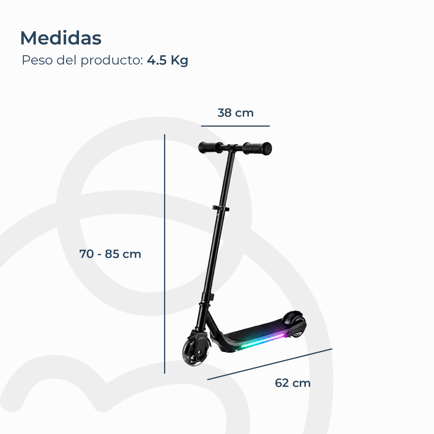 Monopatín Eléctrico Plegable E-Scooter 60W 24V2000mah Negro-6