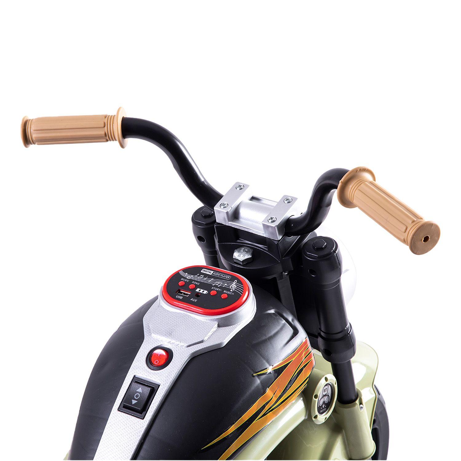 Moto Eléctrica Chopper Verde Bebesit-5