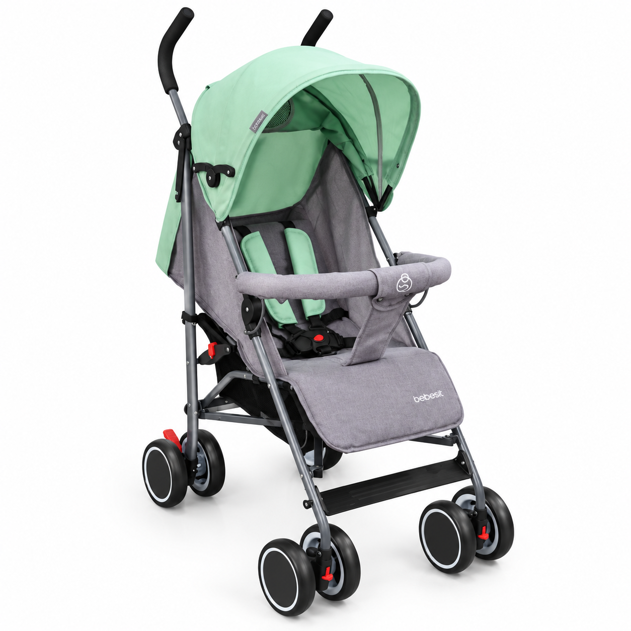 Coche Paragua Clap Melange Verde Gris-0