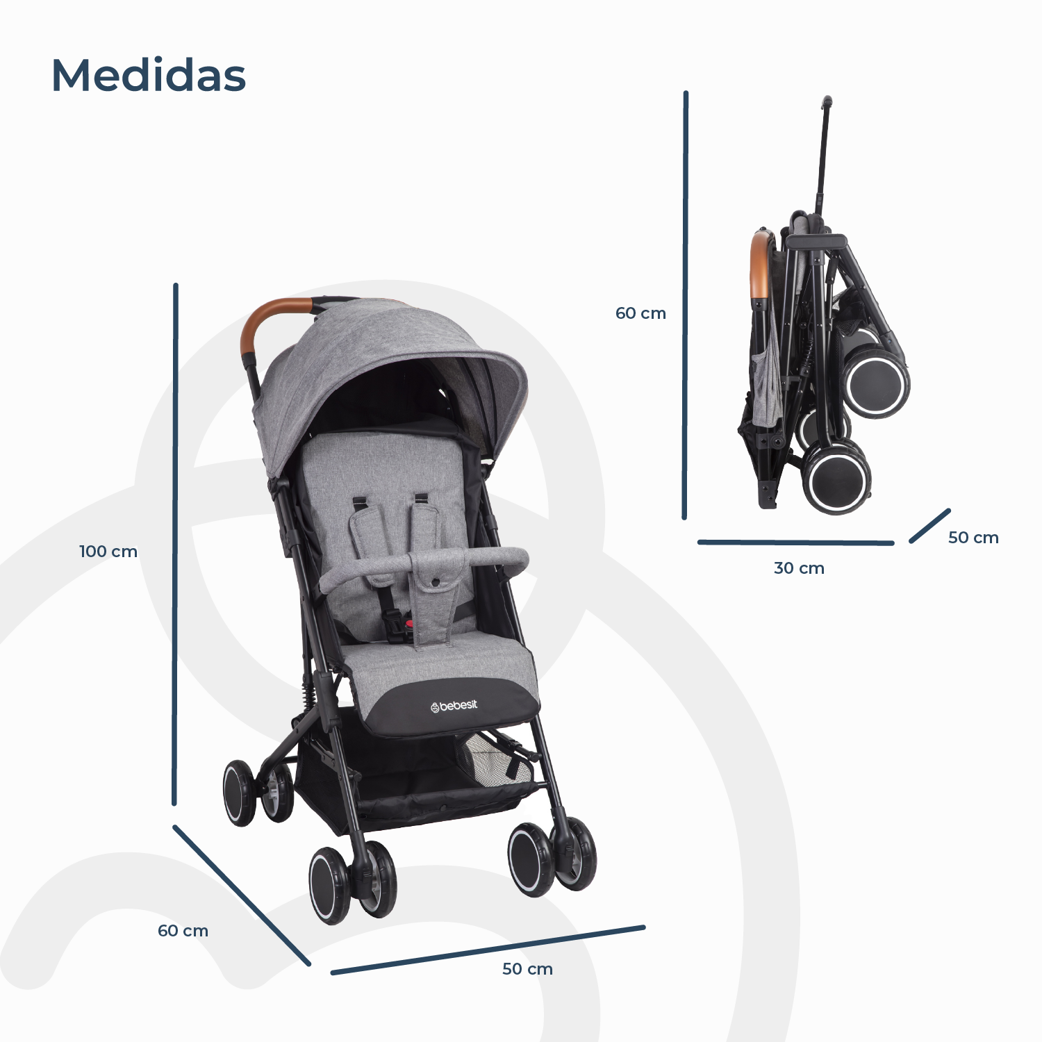 Coche Maleta Bebesit Sprint SX - Gris-7