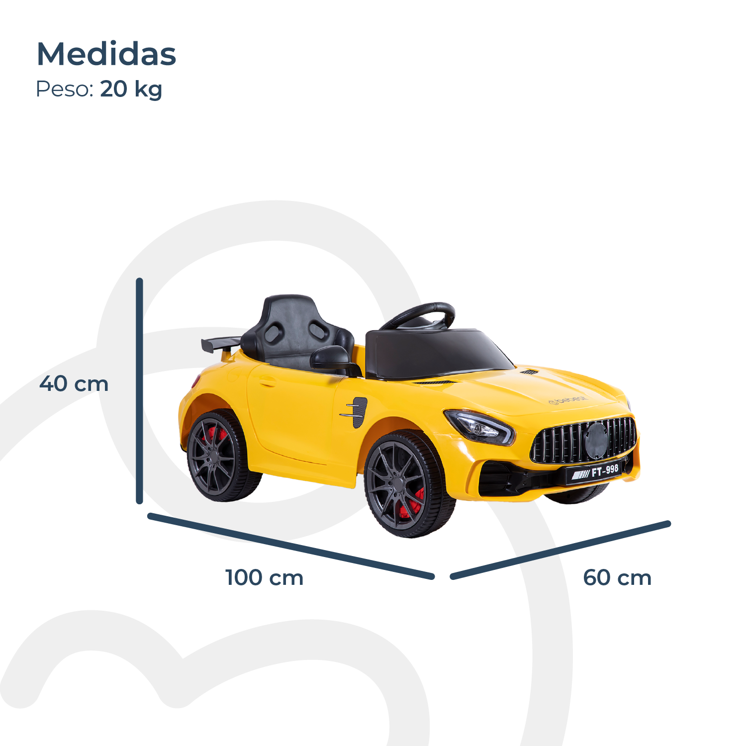 Auto a Batería Eléctrico Coupe Amarillo Bebesit-4