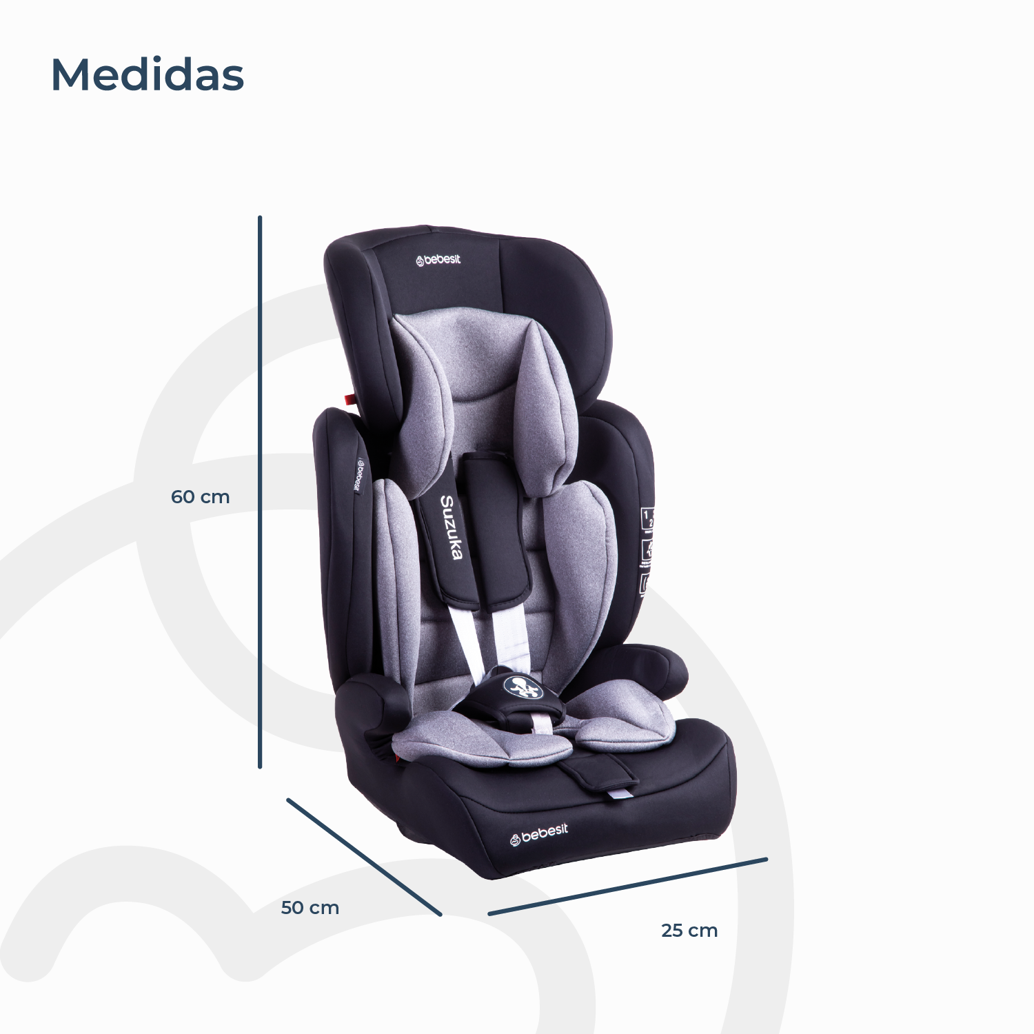 Silla de Auto Bebesit Butaca Suzuka - Gris-8