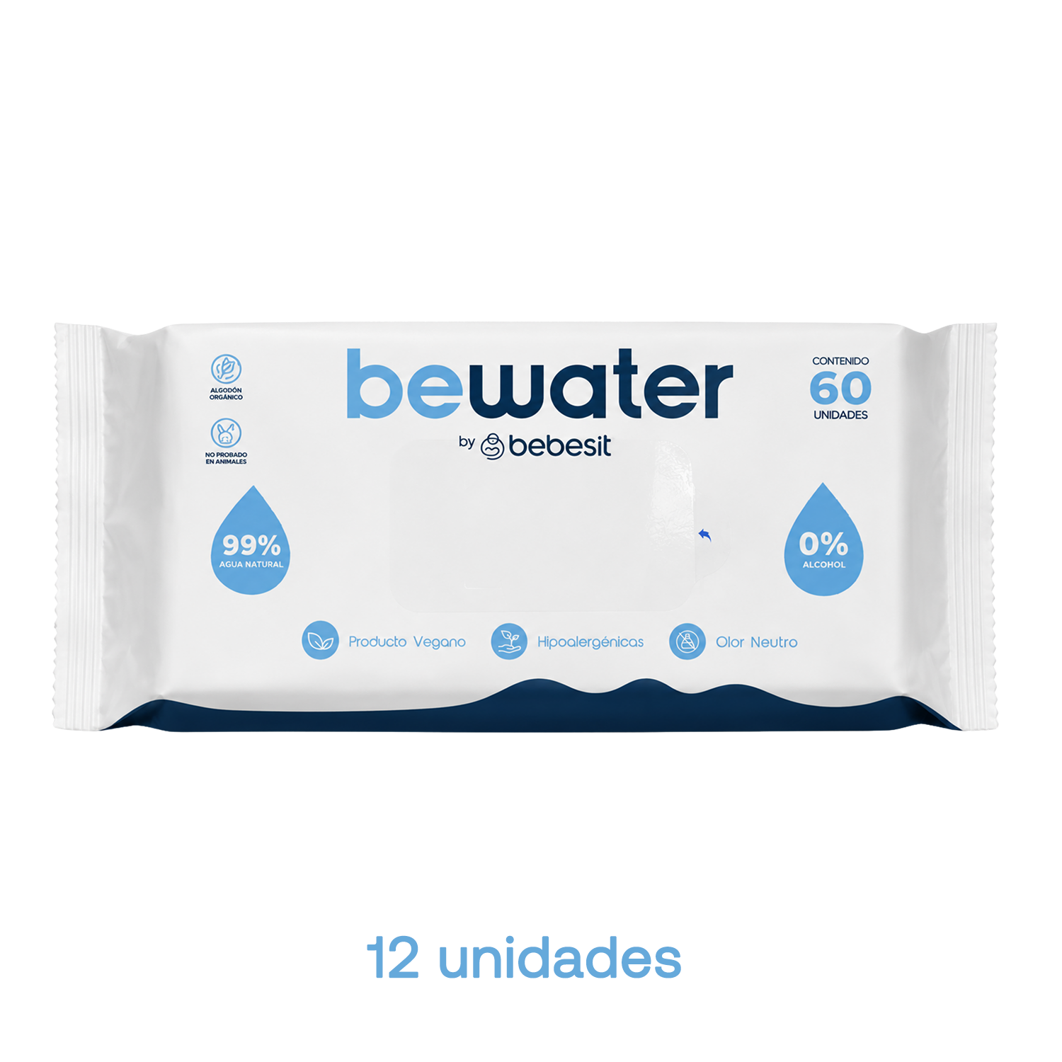 Wipes Toallas Húmedas BeWater Bebesit - Caja 12x60 unidades-3