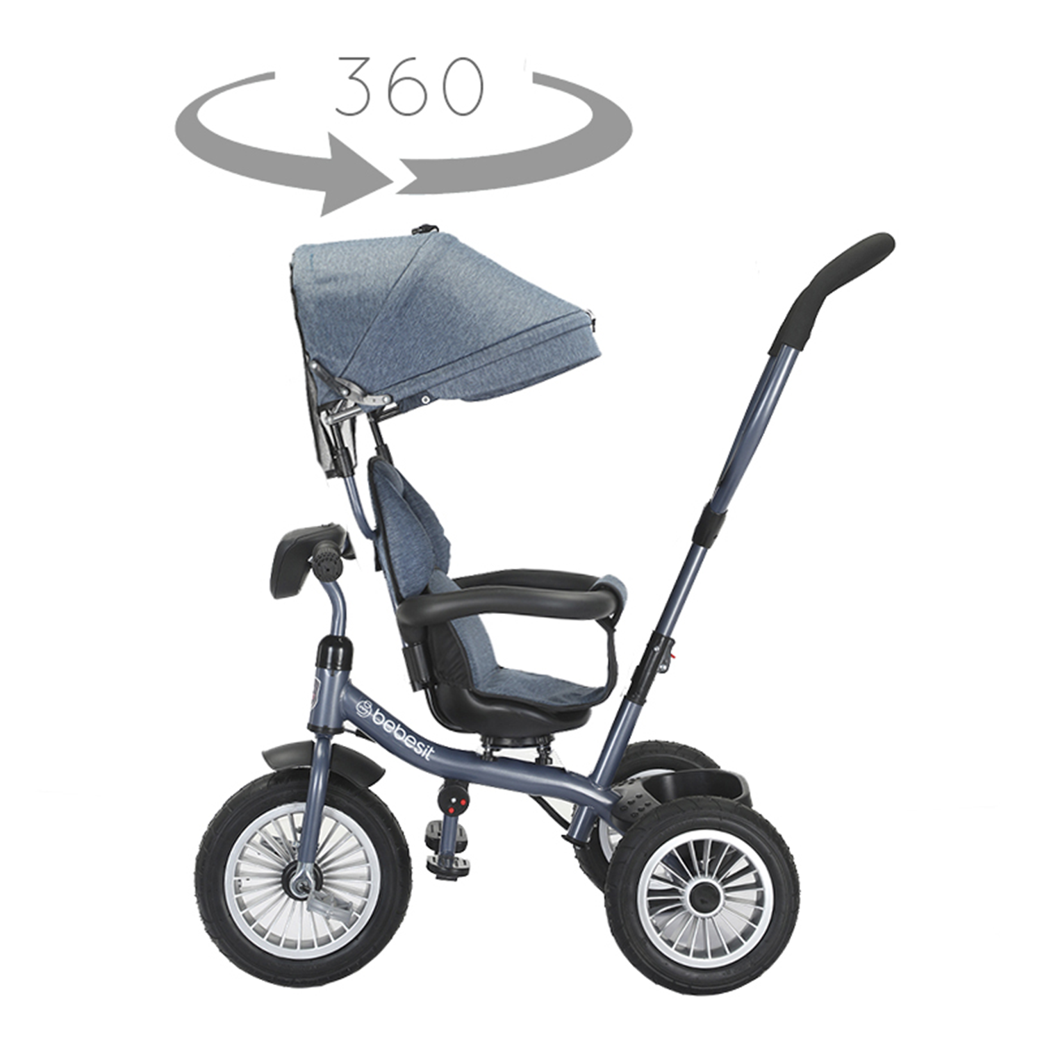 Triciclo Paseo Infantil 360 1326 LX Azul Bebesit-3