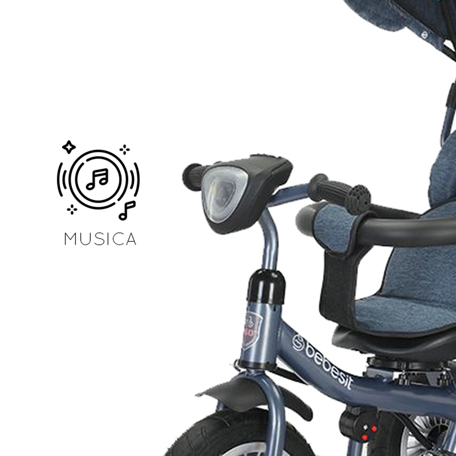 Triciclo Paseo Infantil 360 1326 LX Azul Bebesit-4