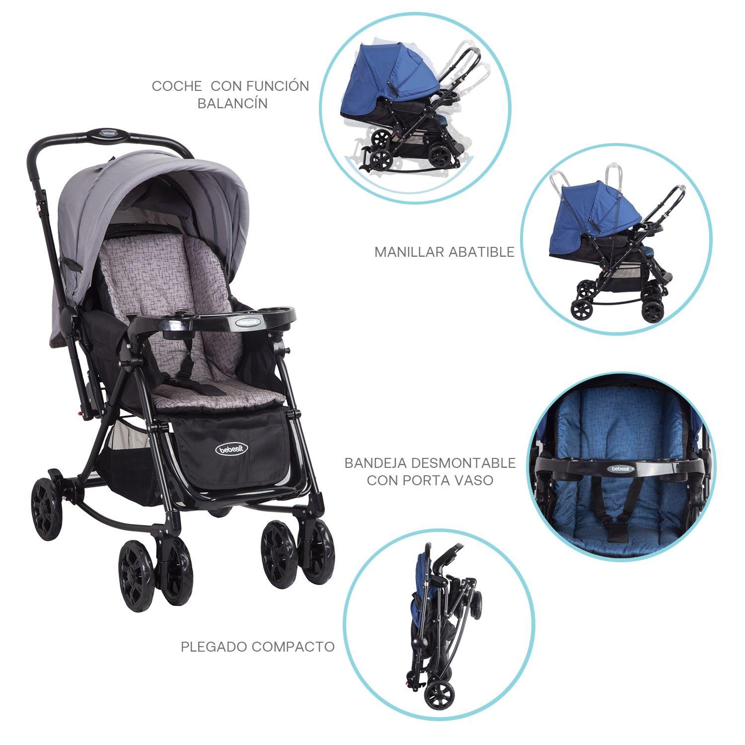 Coche Cuna Balancin SX Gris-6
