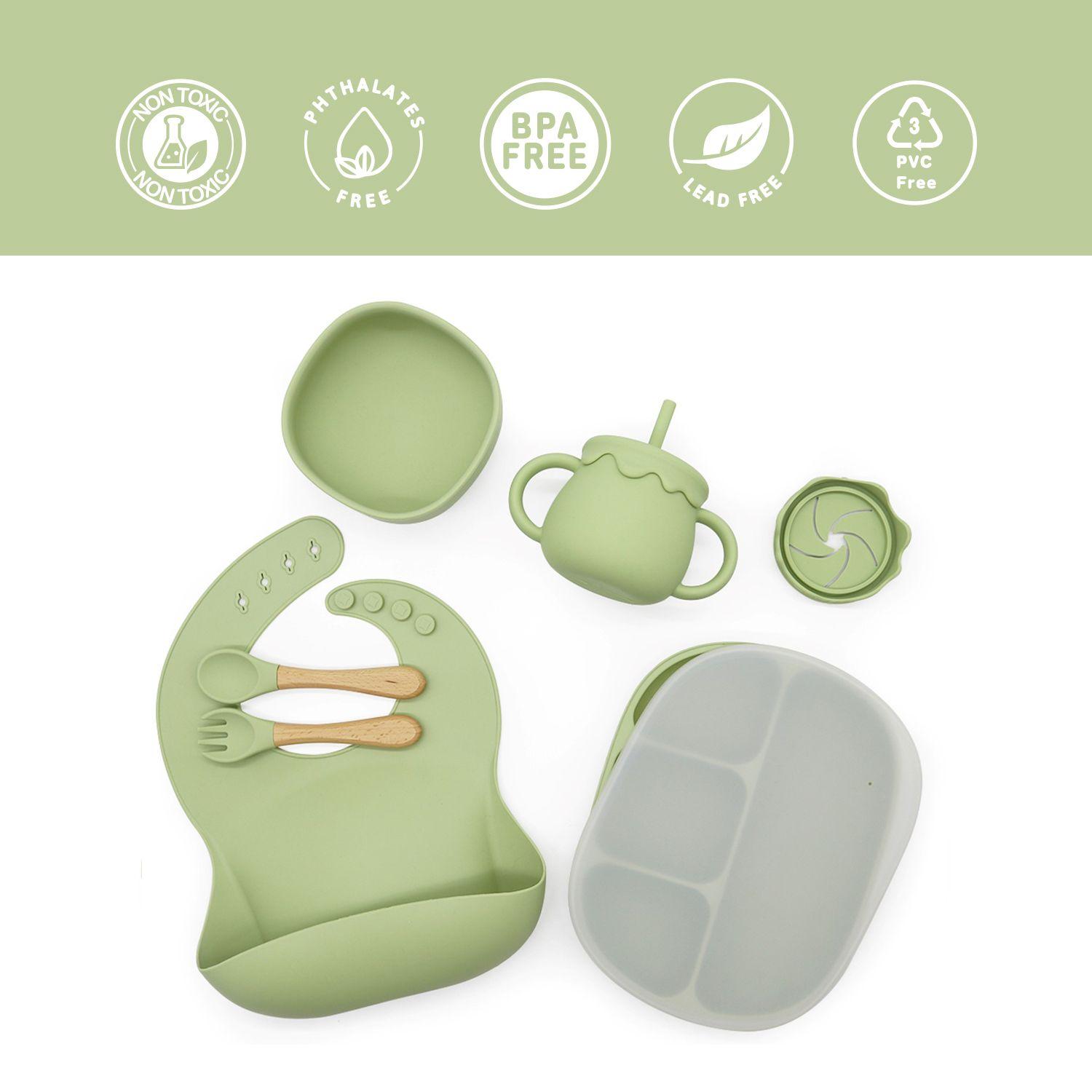 Set Alimentación October Silicona Verde-4