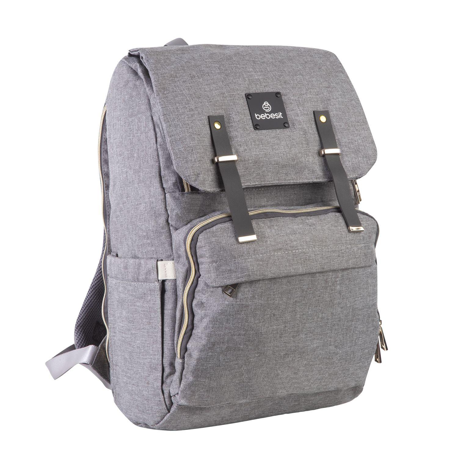 Mochila Maternal Mudador Bebesit Melange Gris-0