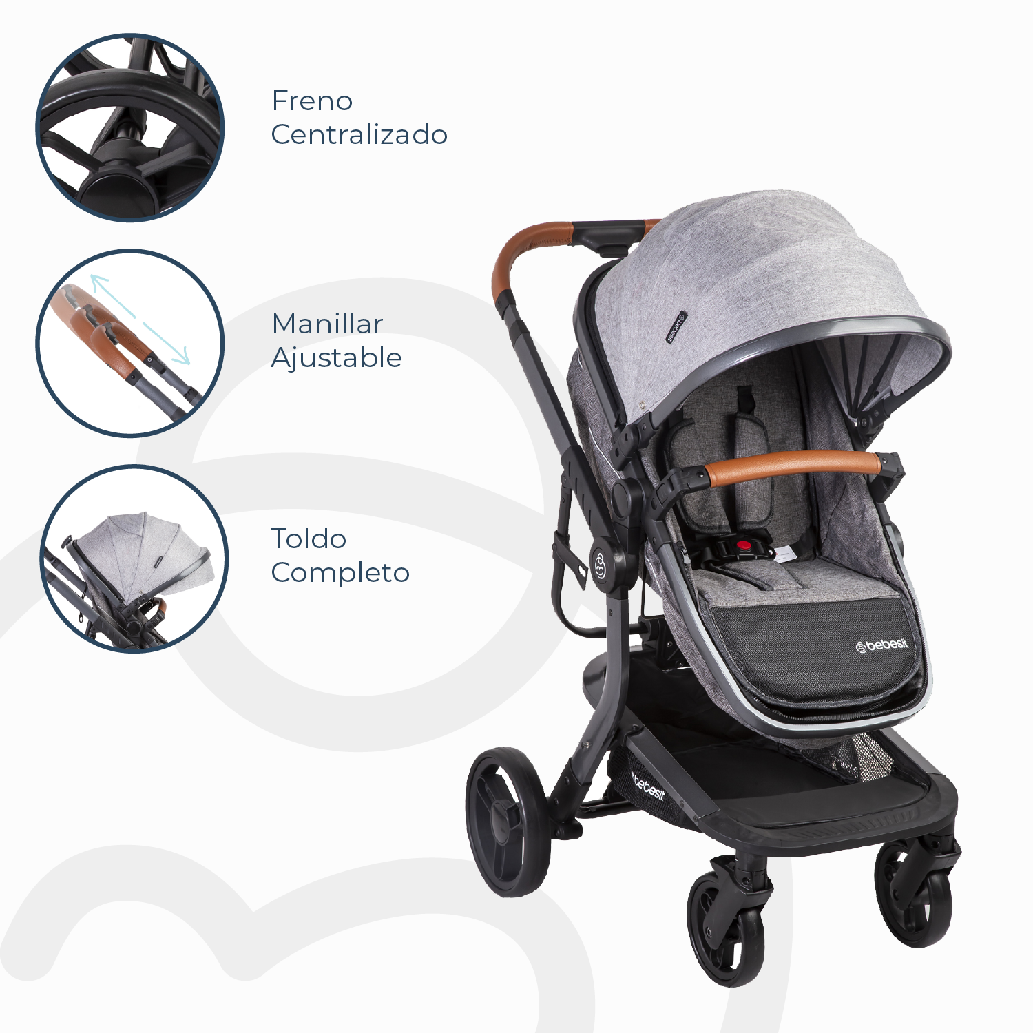Coche Travel System Taurus Gris-7
