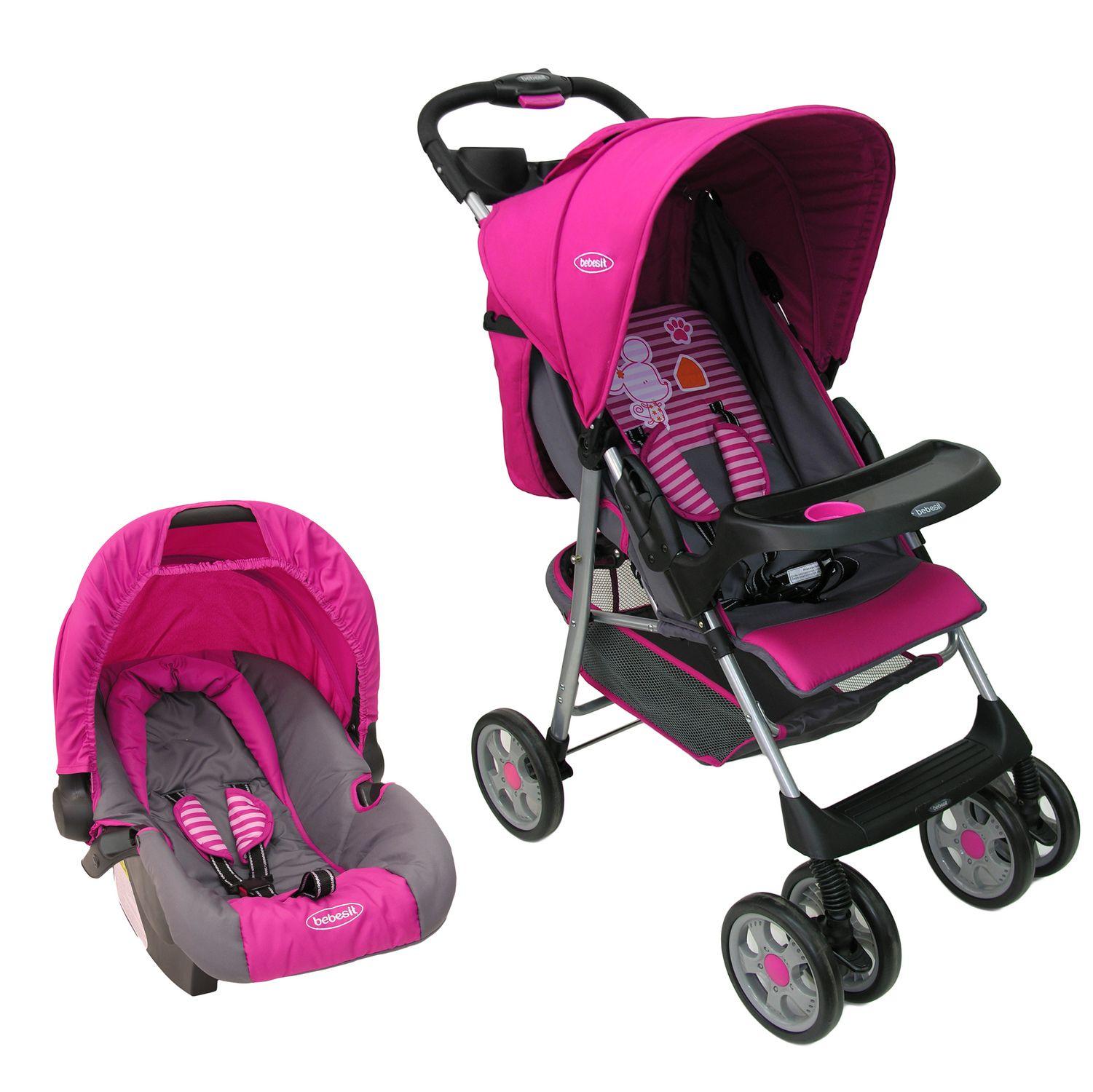 Coche Travel System Zoom Rosa Bebesit-0