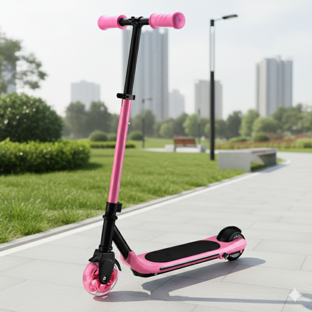 Monopatín Eléctrico Plegable E-Scooter 60W 24V2000mah Rosado-3
