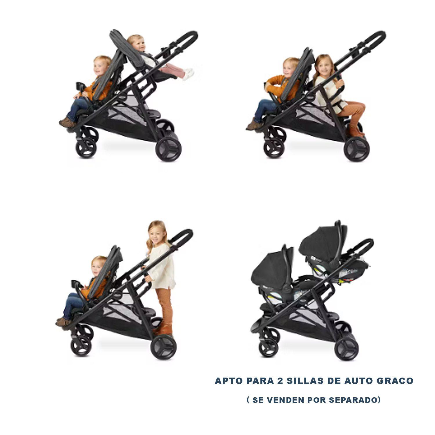 Coche de Paseo Doble Ready2Grow LX 2.0 Clark Graco-4
