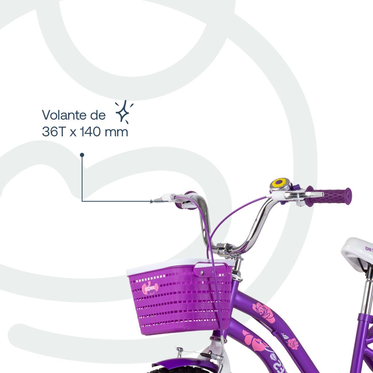 Bicicleta Infantil Queen Aro 20 Morada Bebesit-6
