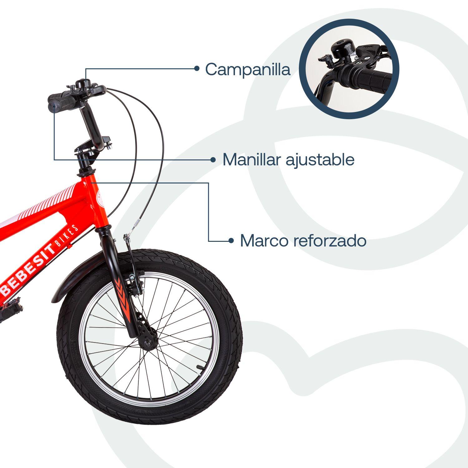 Bicicleta Canyon 16" Rojo Cubre Cadena Niños 4-10 Años Bebesit-2