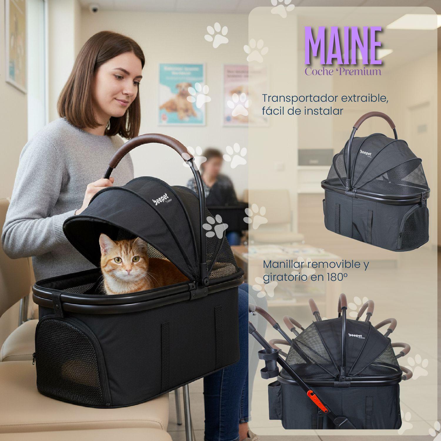 Coche para Mascotas Premium Maine Negro-2