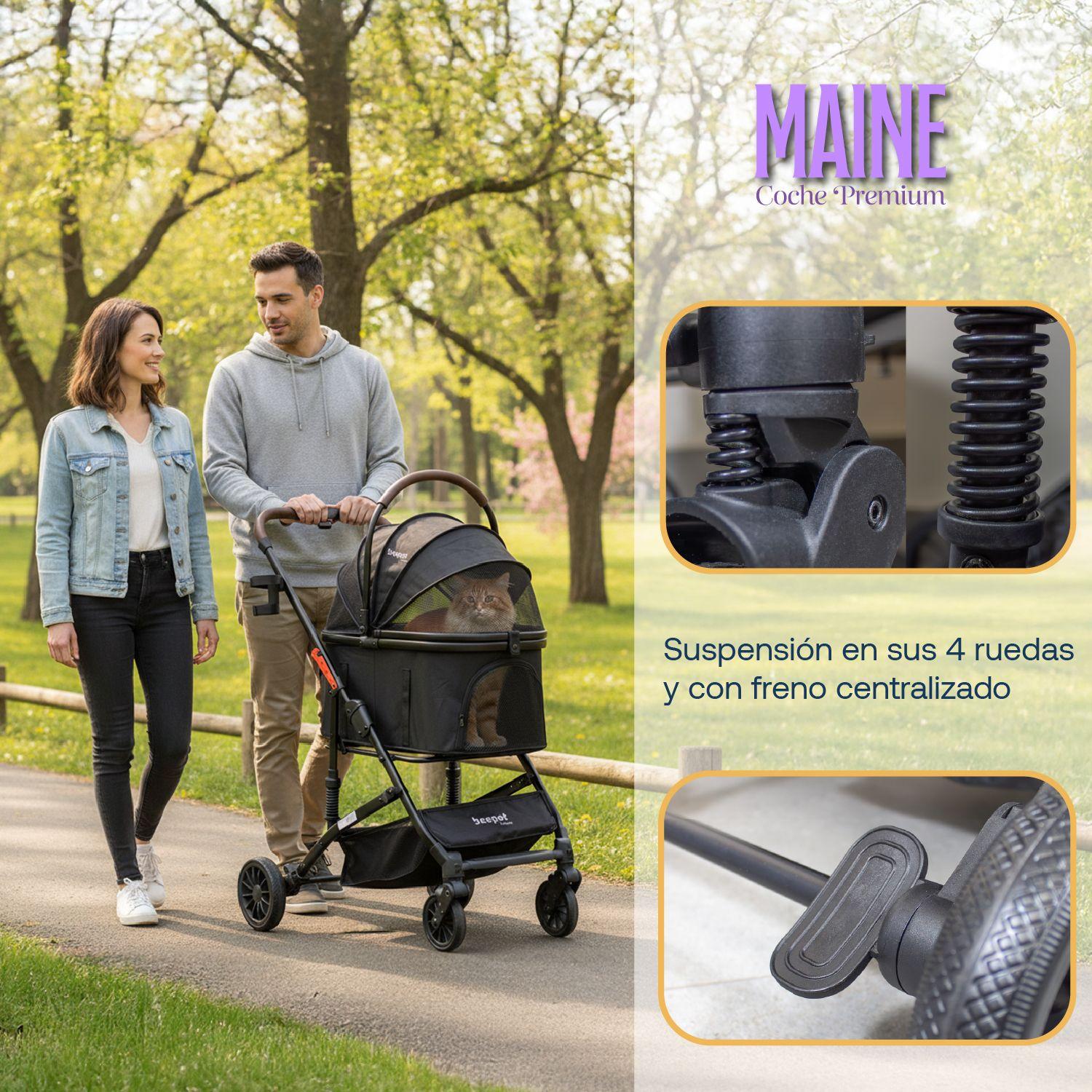 Coche para Mascotas Premium Maine Negro-3