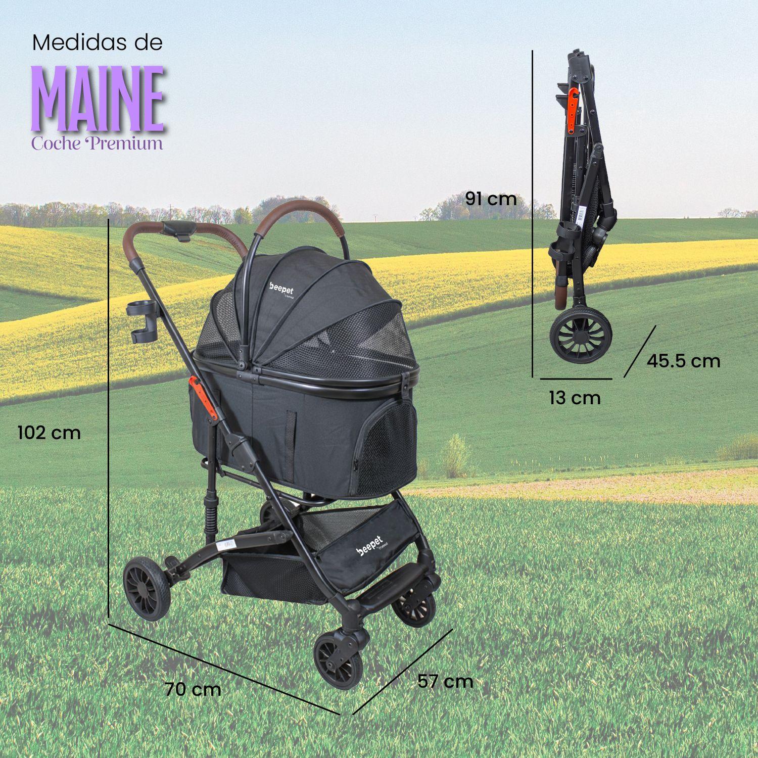 Coche para Mascotas Premium Maine Negro-5
