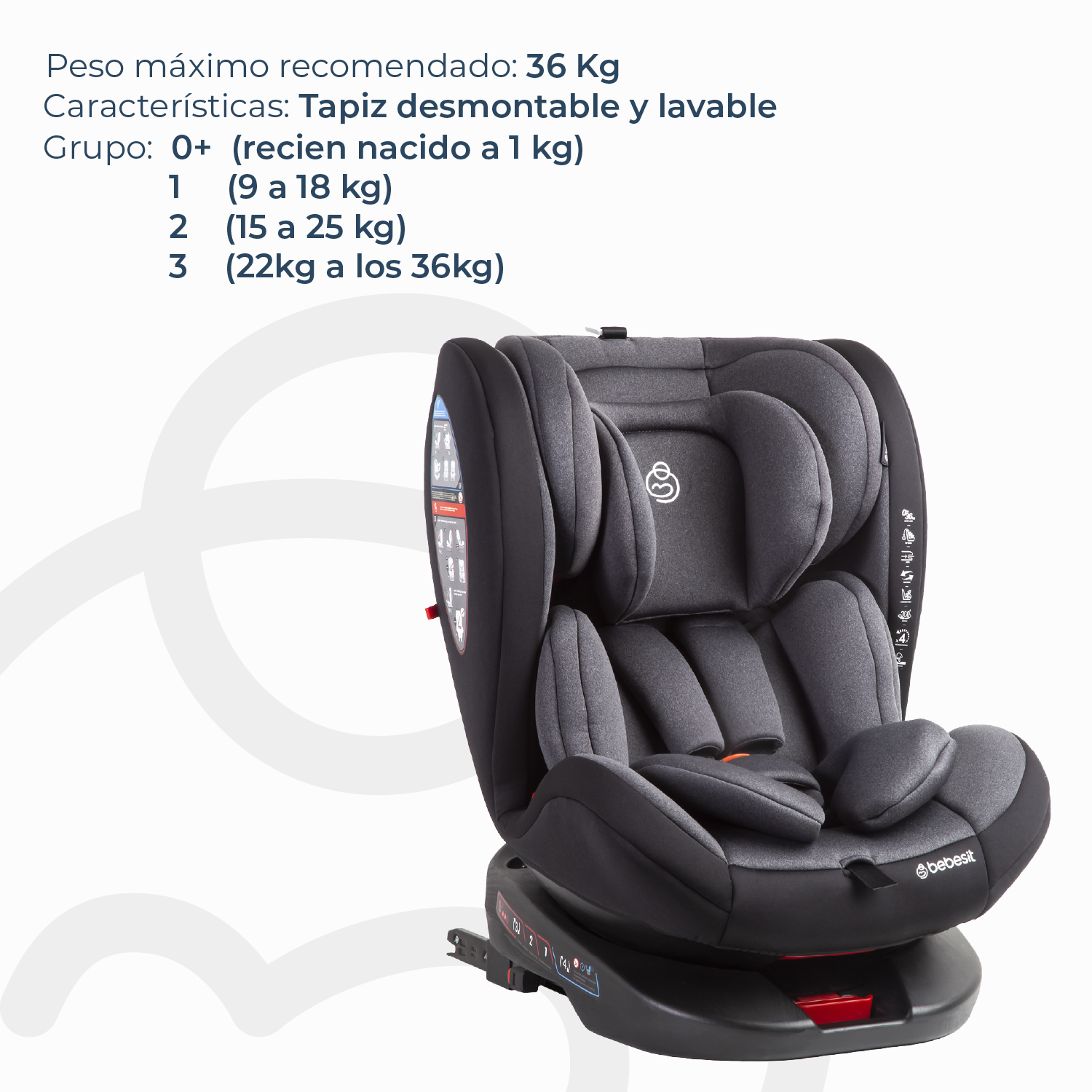 Silla de Auto Saturn Dark Grey-2