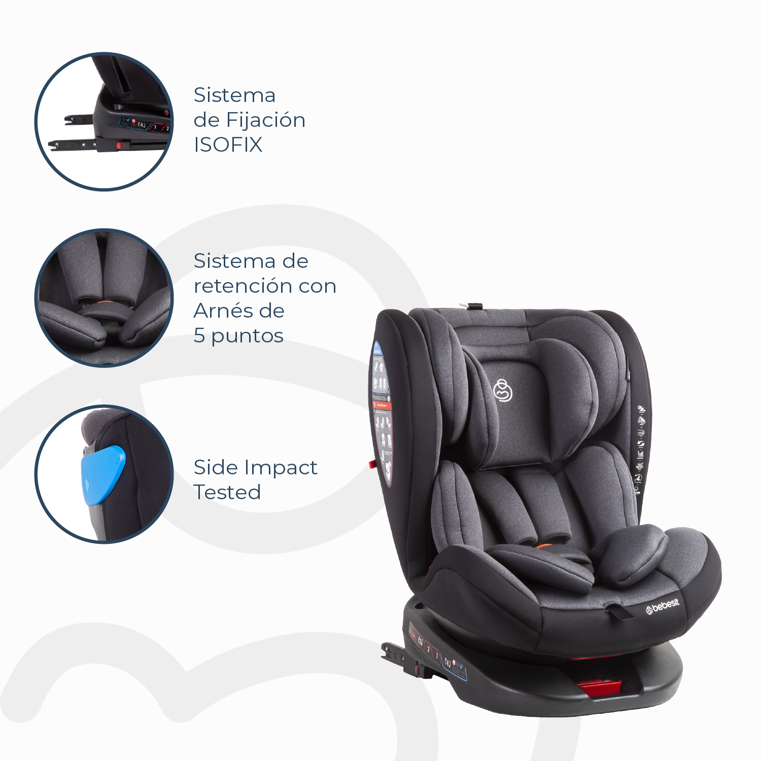 Silla de Auto Saturn Dark Grey-3