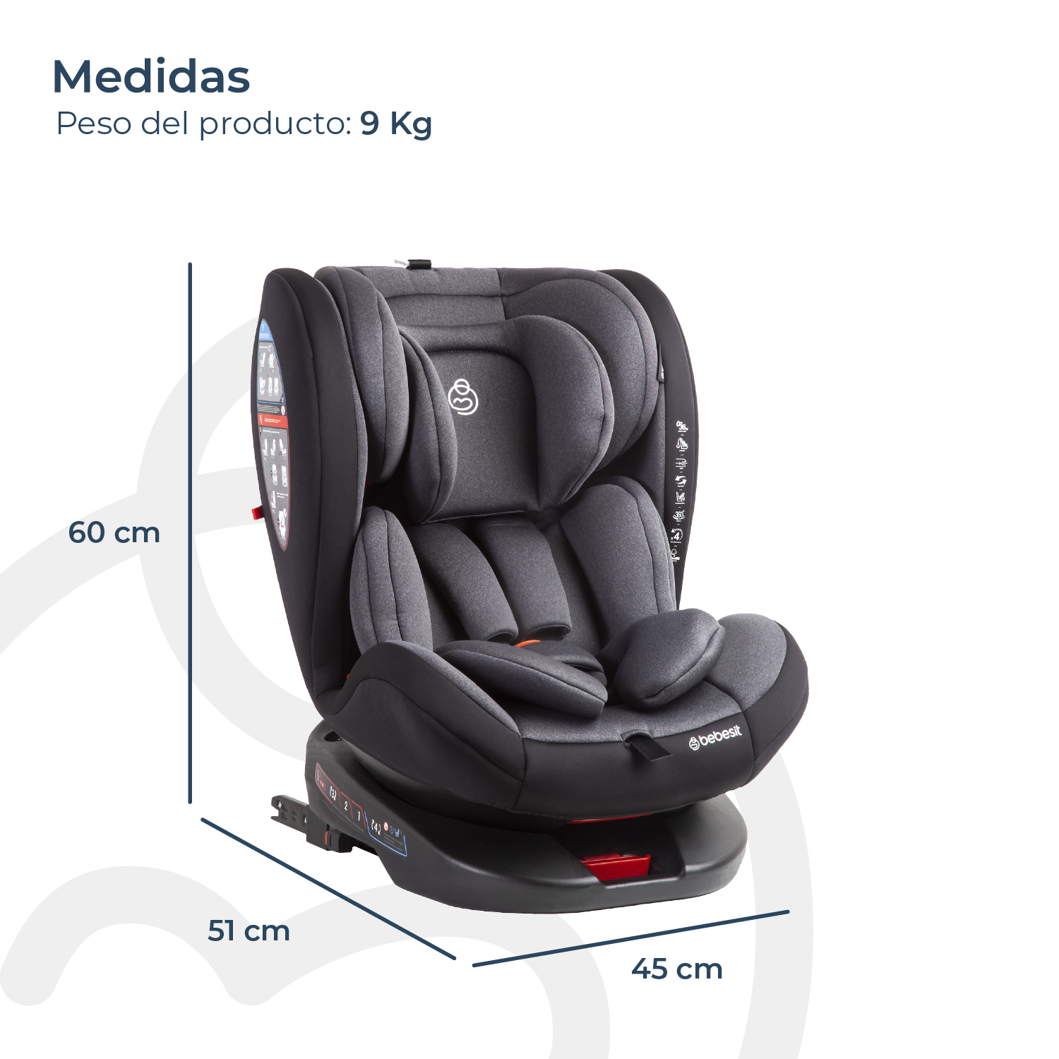 Silla de Auto Saturn Dark Grey-7