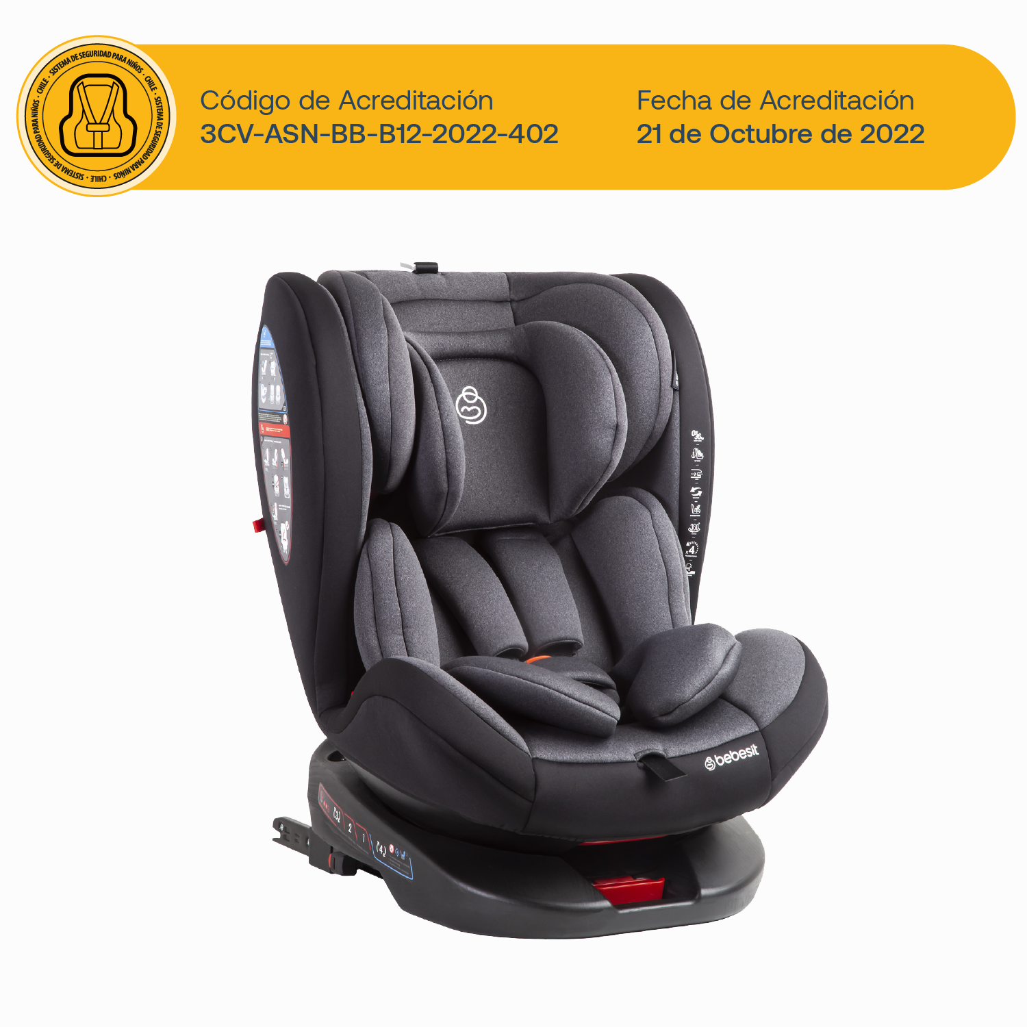 Silla de Auto Saturn Dark Grey-8
