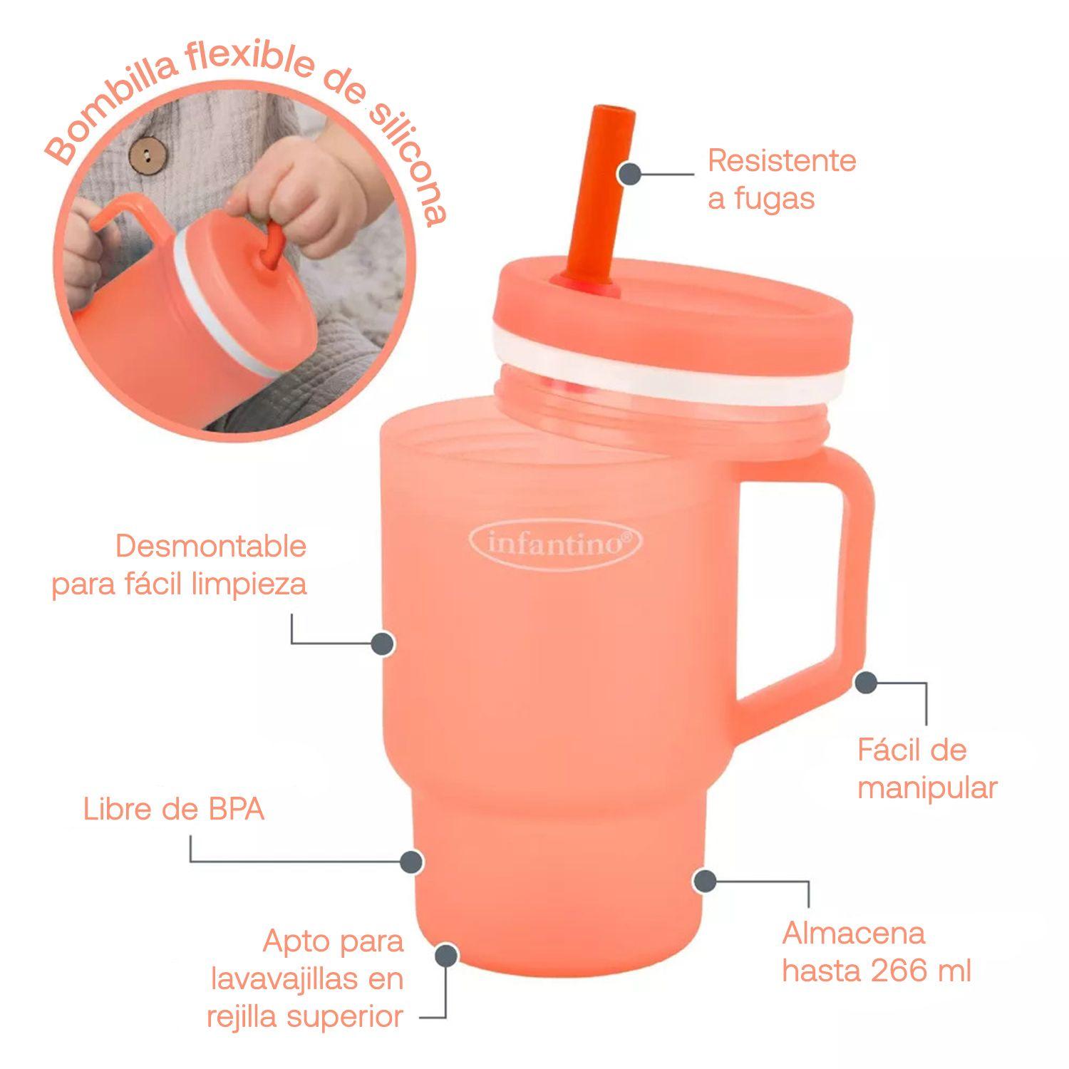 Vaso Antiderrame con Bombilla My 1st Tumbler 250ml Rosa-2