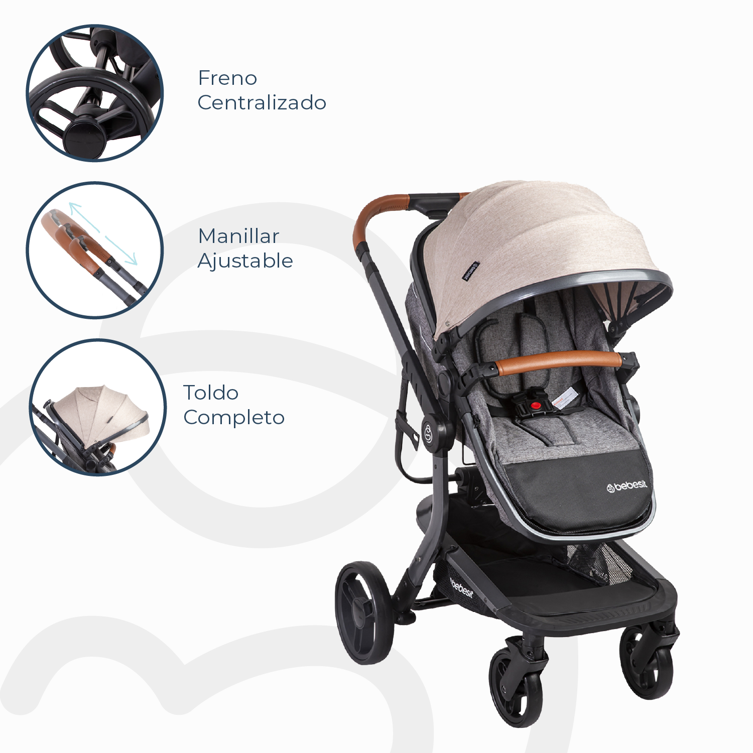 Coche Travel System Taurus Beige Bebesit-5