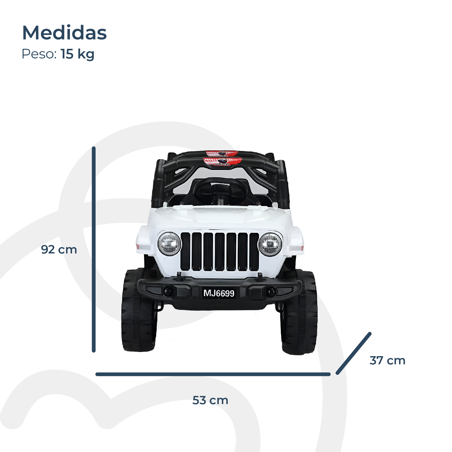 Auto a Batería Jeep Cherokee Blanco Bebesit-4